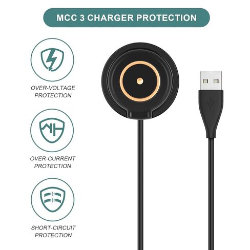 MCC 3 شاحن مغناطيسي 2 حزمة، كابل شحن مغناطيسي عالمي متوافق مع سلسلة Olight Odin/Warrior/Seeker/Baton/Perun/Arkfeld والمزيد - سلك شحن USB بديل لمصابيح Olight الكاشفة in Kuwait