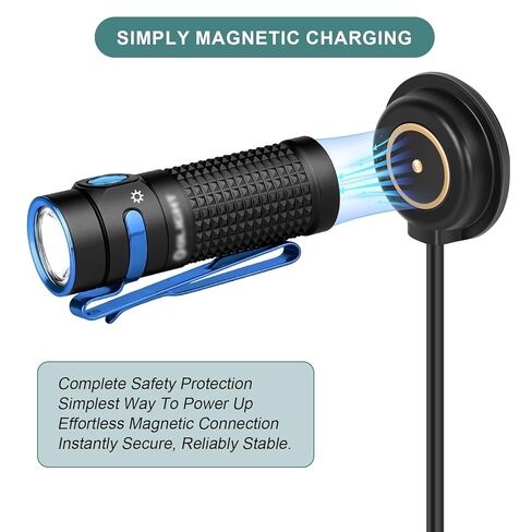 MCC 3 شاحن مغناطيسي 2 حزمة، كابل شحن مغناطيسي عالمي متوافق مع سلسلة Olight Odin/Warrior/Seeker/Baton/Perun/Arkfeld والمزيد - سلك شحن USB بديل لمصابيح Olight الكاشفة in Kuwait