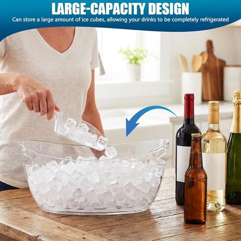 OBTANIM Clear Acrylic Ice Buckets Large Champagne Drink Cooler Storage Ice Tub with Scoops for Beer Cocktails Wine Beverage Home Parties Bar Cooling Supplies in Saudi Arabia