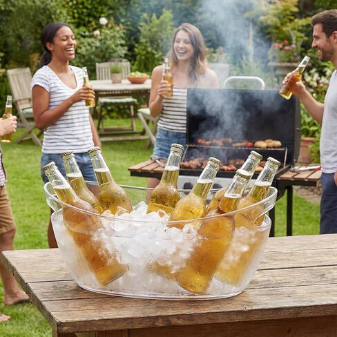 OBTANIM Clear Acrylic Ice Buckets Large Champagne Drink Cooler Storage Ice Tub with Scoops for Beer Cocktails Wine Beverage Home Parties Bar Cooling Supplies in Saudi Arabia
