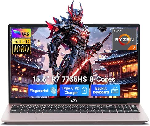 كمبيوتر محمول NIMO مقاس 15.6 بوصة IPS FHD للألعاب، AMD 8 Cores Ryzen 7 7735HS 32GB DDR5 RAM 1TB SSD، رسومات Radeon 680M، لوحة مفاتيح بإضاءة خلفية 100W Type-C، فتح بصمة الإصبع، Wi-Fi 5 Bluetooth 5.2 in Kuwait