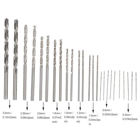 Estink مايكرو تويست لقم الثقب مجموعة HSS عالية السرعة الصلب مستقيم عرقوب مثقاب صغير لساعة المجوهرات PCB الحرف الخشب البلاستيك DIY 25 قطعة 0.5 مم إلى 3 مم in Kuwait