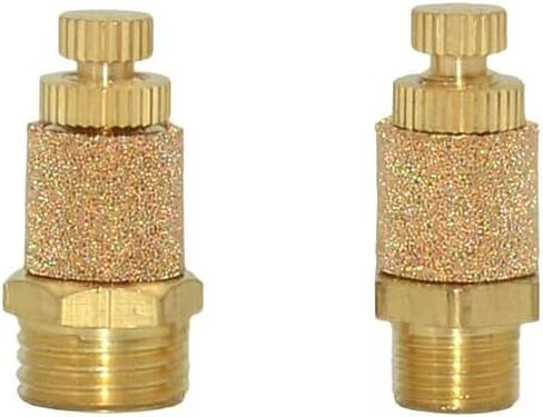 VARMHUS 10PCS Brass Adjustable Flow Control Muffler, 1/8" NPT Thread, for Pneumatic Systems (1/8") in Kuwait