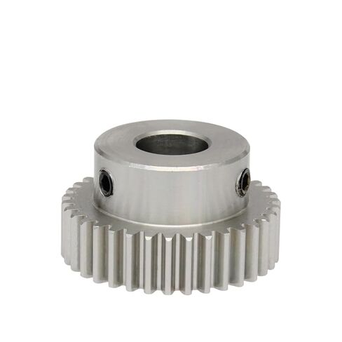 ترس ترس محرك فولاذي شديد التحمل قطعة واحدة عجلة ترس 1 متر 32T/33T حجم التجويف 8-14 مم سمك ترس من الفولاذ المقاوم للصدأ 10 مم (1M32T (تجويف 12 مم)) in Kuwait