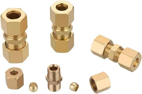 3 4 5 6 8 10-42mm1/8" 3/16" 1/4" 5/16" 3/8"-7/8" Inch Tube Compression Union Brass Pipe Fitting Connector(8mm-10mm) in Saudi Arabia