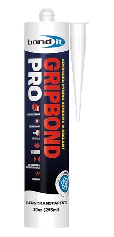 Bond It Gripbond PRO, Advanced Hybrid Sealant & Adhesive, Paintable Waterproof Elastic Bonding Compound, Non-Shrinking Solvent-Free, Interior/Exterior Multi-Surface Repair, 10 oz, White in Saudi Arabia