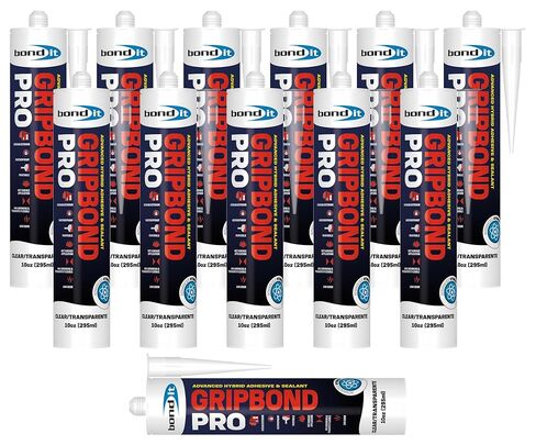 Bond It Gripbond PRO, Advanced Hybrid Sealant & Adhesive, Paintable Waterproof Elastic Bonding Compound, Non-Shrinking Solvent-Free, Interior/Exterior Multi-Surface Repair, 10 oz, White in Saudi Arabia
