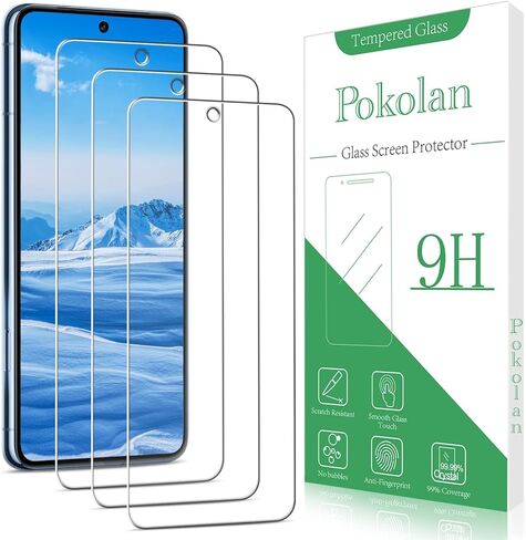 واقي شاشة Pokolan [3-Pack] لفيلم الزجاج المقسى Google Pixel 7، صلابة 9H، خالي من الفقاعات، سهل التركيب، صديق للحافظة in Kuwait