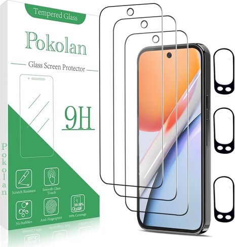 واقي شاشة Pokolan [3-Pack] لفيلم الزجاج المقسى Google Pixel 7، صلابة 9H، خالي من الفقاعات، سهل التركيب، صديق للحافظة in Kuwait