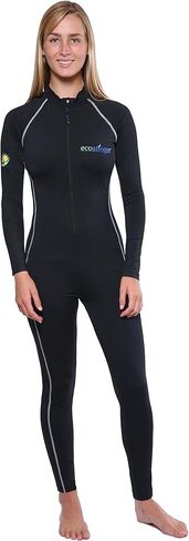 Ecostinger® Women's Full Body Swimsuit Stinger Suit Dive Skin UPF50+ Black Silver Stitch in Kuwait