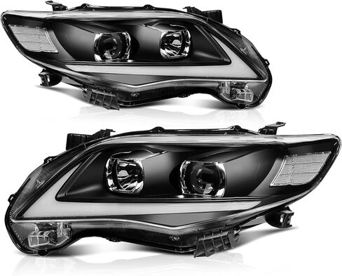 مجموعة المصابيح الأمامية لـ Corolla 1998-2000 Clear Lens Black Housing Amber Reflector Driver و Massenger Side in Kuwait