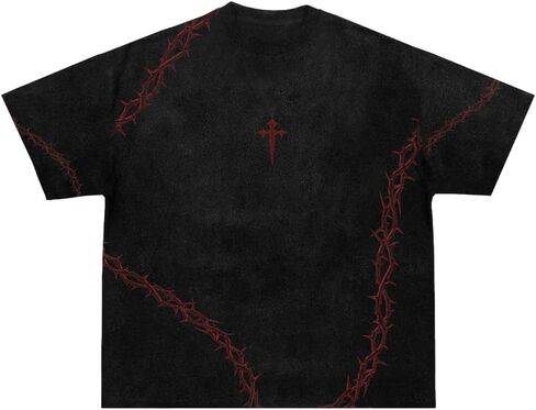 SAINT KAIZEN Risen Tee Shirt – Acid Wash | Oversized Christian Gym Tee, 220-gsm Cotton, Direct Inject Screen Print, Soft Enzyme Wash, Faith-Inspired Fitness Apparel Black in Saudi Arabia