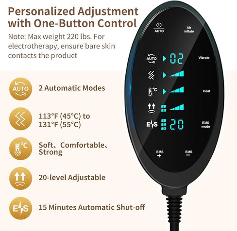 جهاز جر قطني كهربائي، مدلك أسفل الظهر، جهاز جر خلفي مع وسائد هوائية قابلة للتعديل لتخفيف آلام أسفل الظهر، جر ديناميكي، اهتزاز 3 مستويات وحرارة 113-131 درجة فهرنهايت in Kuwait