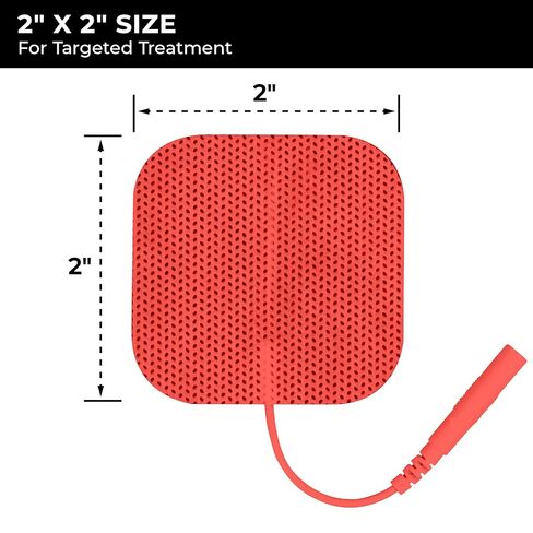 TENS 7000 Official TENS Unit Electrode Pads, 48 Pack, Premium Quality OTC Replacement Pads, 2" X 2", Compatible with Most Stim Machines Value Pack Replacement, Red in Kuwait
