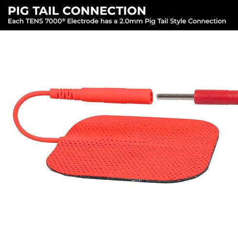 TENS 7000 Official TENS Unit Electrode Pads, 48 Pack, Premium Quality OTC Replacement Pads, 2" X 2", Compatible with Most Stim Machines Value Pack Replacement, Red in Kuwait