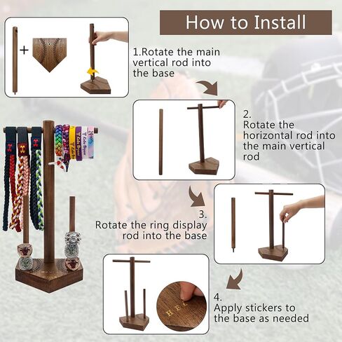 Baseball and Softball Ring Holder for Softball Sports Jewelry,Championship Ring Display Case for Baseball Drip,Jewelry Organizer for Baseball Accessories and Necklace,Sport Bracelet in Kuwait