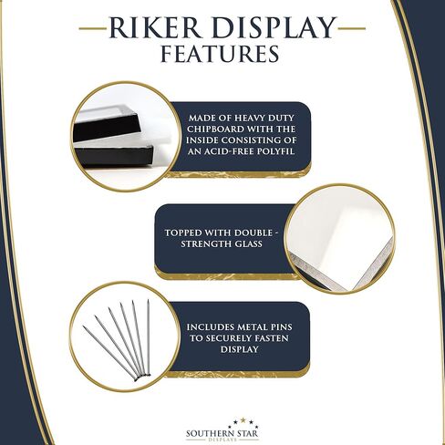 حافظة عرض Riker مقاس 12 × 16 × 3/4 بوصة للمقتنيات ورؤوس الأسهم والمجوهرات والآثار والمزيد in Kuwait