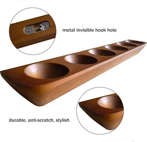علبة عرض كرة جولف خشبية مكونة من قطعة واحدة، حامل كرة جولف على رف عائم لعرض 6 كرات - حامل على الحائط/حامل سطح الطاولة، ديكور مكتب وهدية تذكارية لهواة جمع الجولف in Kuwait