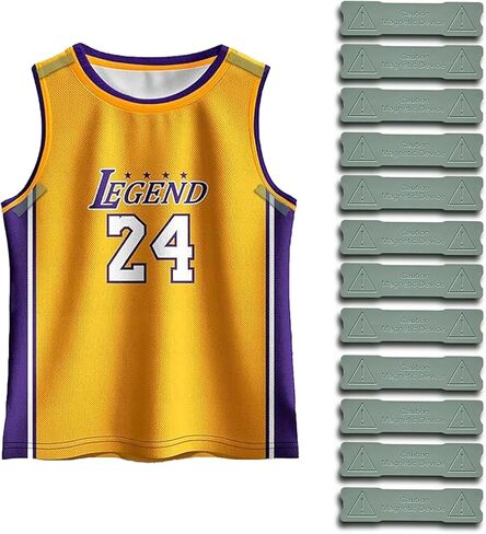 12 Pack Jersey Hanger for Wall, FIFA Magnet Jersey Display for Wall, Fit All Sports Shirts, Invisible No-Drill Display for the Full Jersey Shape in Kuwait