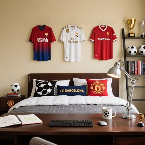 12 Pack Jersey Hanger for Wall, FIFA Magnet Jersey Display for Wall, Fit All Sports Shirts, Invisible No-Drill Display for the Full Jersey Shape in Kuwait