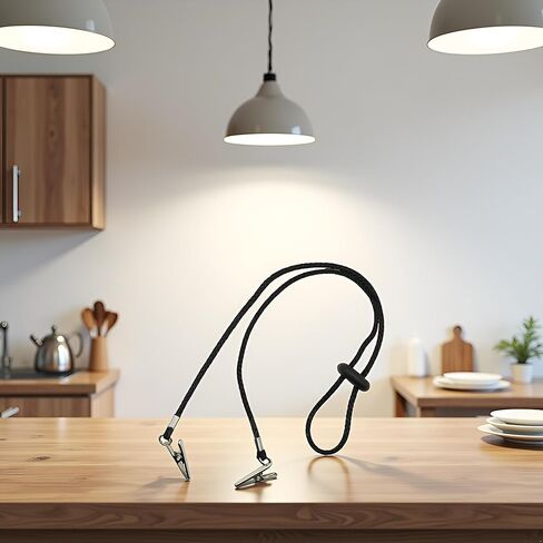 Adjustable Napkin Clip, Black Adjustable Bib Holder Clips Napkin Holders Napkin Clip, Neck Chain for Adult Napkin Holders Kitchen Accessories in Saudi Arabia