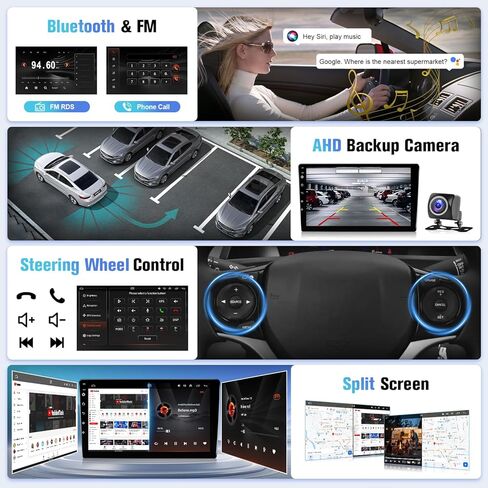 Naifay Android Car Stereo for Toyota Rav4 2006 2007 2008 2009 2010 2011 2012 Radio, 10.1inch Touch Screen for Rav4 Radio with Carplay/Android Auto/Bluetooth/GPS/WiFi/Camera/SWC/MIC in Kuwait