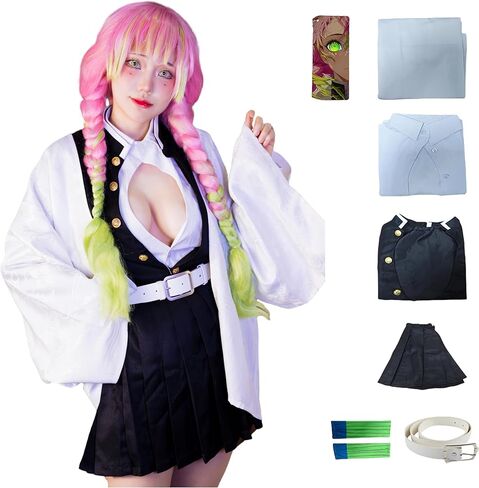 Mitsuri Amaidera Cosplay Love Hashira Cosplay Costume Full Set Woman Ghost Kill Team Uniform Halloween Play in Saudi Arabia