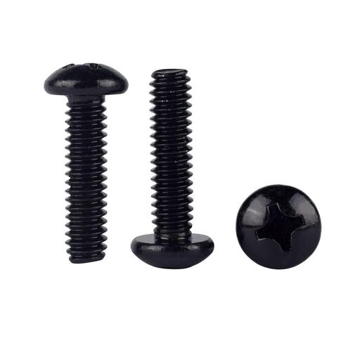 #8-32 × 3/8 بوصة (1/4 بوصة إلى 2 بوصة متوفرة) براغي آلة رأس المقلاة باللون الأسود، محرك فيليبس، 304 الفولاذ المقاوم للصدأ 18-8، خيط كامل، 50 قطعة in Kuwait