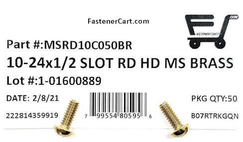 10-24x1/2 Slotted Round Head Machine Screws Solid Brass (50 Pcs) in Saudi Arabia