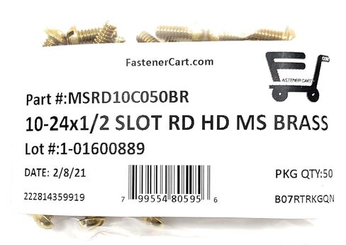 10-24x1/2 Slotted Round Head Machine Screws Solid Brass (50 Pcs) in Saudi Arabia