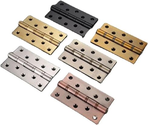 4" 5 Inches Door Butt Hinges Hardware Accessories 304 Stainless Steel Flat Hinge 2Pcs(5 Brushed Silver) in Saudi Arabia