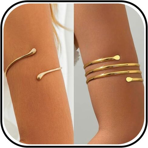 72ore 2PCS Arm Cuff Jewelry for Women Gold Upper Arm Cuff Jewelry Greek Goddess Dress Summer Beach Essentials Gifts in Saudi Arabia