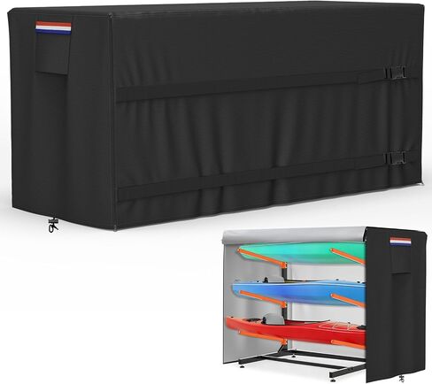 Kayak Rack Cover 12.1'L x 3'W x 4.6'H Black Comprehensive Protection, Suitable for 2-4 Levels Freestanding Kayak Racks, for Garage/Outdoor, Durable & Tear-Resistant in Kuwait
