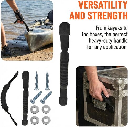 Canoe/Kayak Molded Webbing Handle with Screws- for Kayak Paddle Tandem Canoe Boat & Lifetime Kayaks Side Mount Handles (Pack of 2) in Kuwait