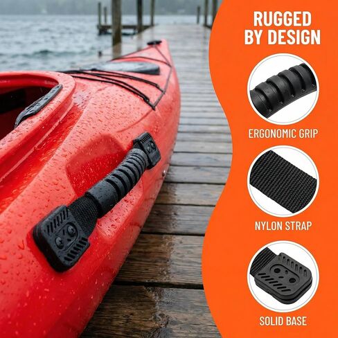 Canoe/Kayak Molded Webbing Handle with Screws- for Kayak Paddle Tandem Canoe Boat & Lifetime Kayaks Side Mount Handles (Pack of 2) in Kuwait