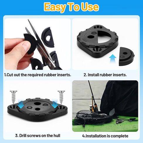 Threehoney Through Hull Wiring Kits for Device Battery Connections, Thru Hull Wiring Kits for Wilderness Track Mount Systems, Kayak Fishing Accessories for Installs of Fish Finders, Motors, Lighting in Saudi Arabia