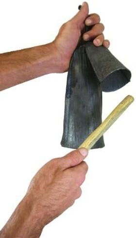 جرس مزدوج كبير من Gankogui مع عصا - جرس بقرة Agogo من غانا - حجم كبير in Kuwait