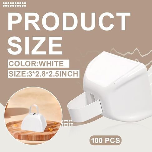100 Pieces Metal Cowbells with Handles 3 x 2.8 x 2.5 Inch Small Cheering Cow Bells Noise Makers Call for Sporting Events, Wedding, Football Games(White) in Saudi Arabia