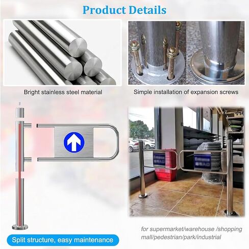 بوابة تأرجح تلقائية للارتداد على نطاق واسع من الفولاذ المقاوم للصدأ، باب يدوي، بوابة تأرجح أوتوماتيكية من الفولاذ المقاوم للصدأ - باب أمان لمحلات السوبر ماركت ومراكز التسوق ومتاجر البيع بالتجزئة والمساحات التجارية - متينة in Kuwait
