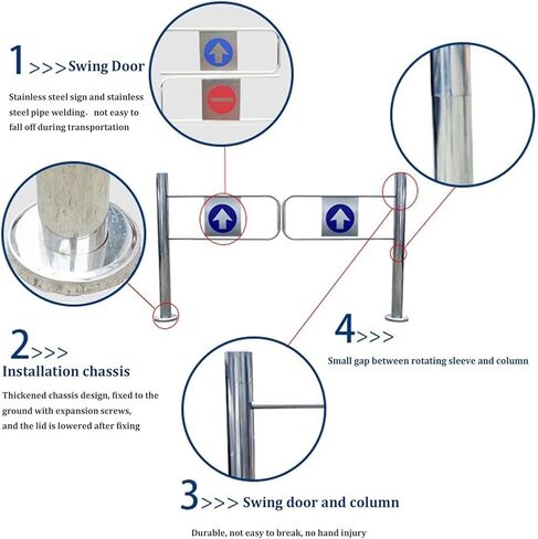 بوابة تأرجح تلقائية للارتداد على نطاق واسع من الفولاذ المقاوم للصدأ، باب يدوي، بوابة تأرجح أوتوماتيكية من الفولاذ المقاوم للصدأ - باب أمان لمحلات السوبر ماركت ومراكز التسوق ومتاجر البيع بالتجزئة والمساحات التجارية - متينة in Kuwait