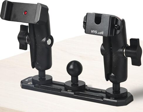 HYS Heavy-Duty Drill Radio Base, Double Socket Arm Mount with 25mm/1inch Ball W/T-Bolt, Holder Mount for 2-Way Radio & Phone, Universal Installation on Truck, Boat, Wall, Desk & Ceiling in Saudi Arabia