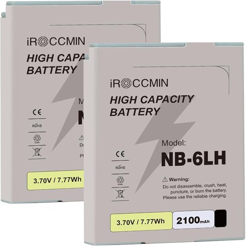 2Pcs 2000mAh NB-11L NB-11LH Replacement Battery for Canon PowerShot A2300 A2400 A4050 is, ELPH 110 360 HS 120 190 is, SX400 SX410 SX420 is, IXUS 165 175 177, IXY 110F 220F 420F 90F Camera in Kuwait