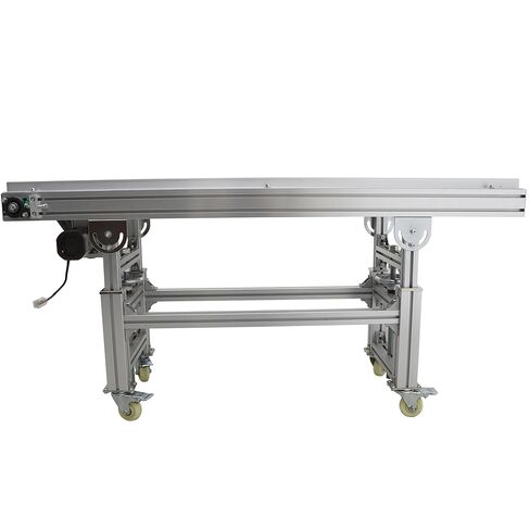 Flat Belt Conveyor Electric Conveyor Systems Machine Speed Adjustable Aluminium Alloy Frames 59×7.9inch White PVC Belt 110V 120W in Kuwait