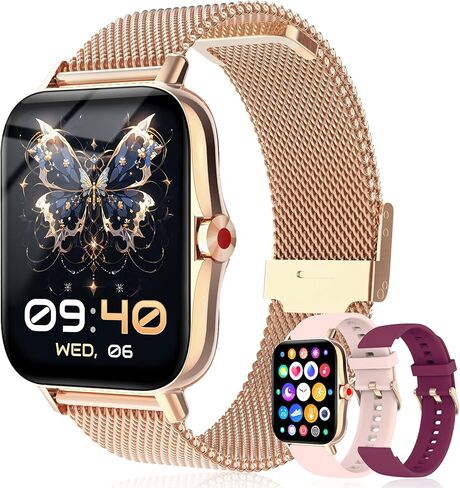 Smart Watch for Women, 1.85"HD Fitness Tracker (Answer/Make Call/Messages), 130+ Sport Modes with 24/7 Heart Rate/Sleep Monitor/Pedometer, IP68 Waterproof, Smartwatche for Android&iOS (Rose Gold) in Saudi Arabia