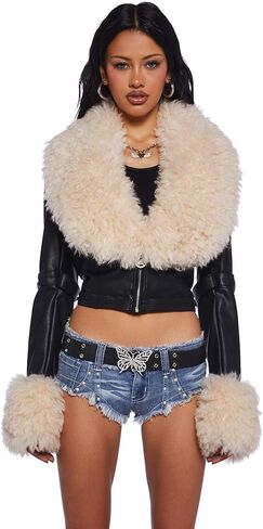 Dolls Kill Covet Moto Jacket by Generation Kiss – Cropped Vegan Leather Moto Jacket for Bold Streetwear Fashion in Saudi Arabia