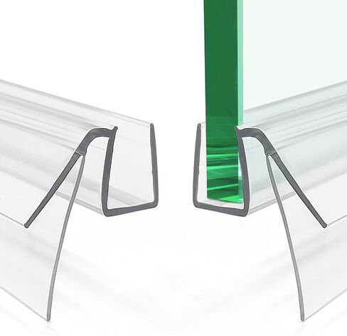 2 PCS Shower Door Seal, Length 39 Inch Frameless Glass Door Seal, Clear PVC Shower Door Sweep Stop Shower Leaks, Shower Bottom Seal for 5/16"-3/8"(8-10mm) Thick Glass in Saudi Arabia