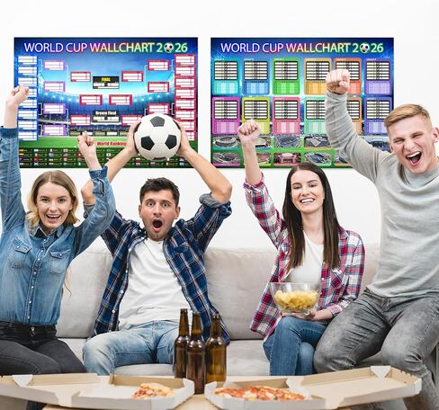 ملصق جدول كأس الكلمات 2026 والجولة النهائية لعرض مجموعة مكونة من 48 فريقًا، قطعتان من الملصقات الوظيفية المطوية وقلم ألوان مائية مكتوب بخط اليد، جدول بطولة كرة القدم وهدايا مخطط معلومات الفريق لمحبي كرة القدم in Saudi Arabia