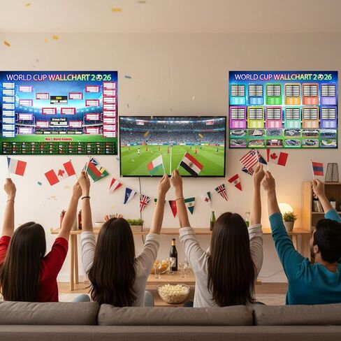 ملصق جدول كأس الكلمات 2026 والجولة النهائية لعرض مجموعة مكونة من 48 فريقًا، قطعتان من الملصقات الوظيفية المطوية وقلم ألوان مائية مكتوب بخط اليد، جدول بطولة كرة القدم وهدايا مخطط معلومات الفريق لمحبي كرة القدم in Saudi Arabia
