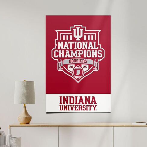 ملصق جامعة صبار الصحراء إنديانا IU Hoosiers مقاس 11 × 17 بوصة ديكور غرفة المكتب ديكور رسمي للمروحة (11 × 17 بوصة، ملصق 2025 بطولة كرة القدم) in Saudi Arabia