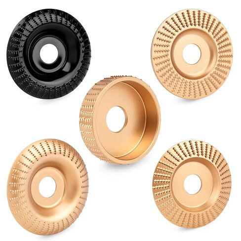 قرص نحت الخشب 5 قطع من Beaiguna، ملحقات مطحنة زاوية 4 بوصات و4 1/2 بوصة، عجلة طاحونة جذعية، مجموعة أدوات تشكيل قرص تشكيل الخشب لطحن الزوايا، أقراص عجلة طحن الخشب المطورة in Kuwait